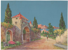 Vintage landscape and village scenes from 1910-1940s